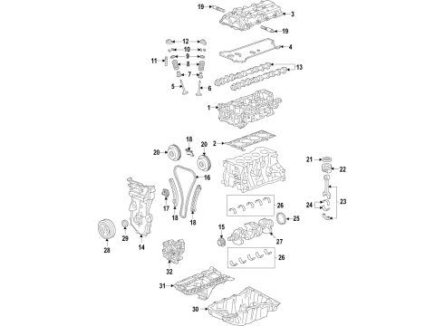 2019 Buick Cascada Tensioner Assembly, Timing Chain Diagram for 55500814