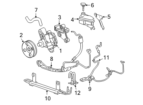 2008 Cadillac STS Hose Assembly, P/S Fluid Reservoir Outlet Diagram for 15251170