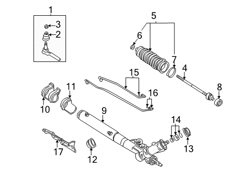 2002 Buick LeSabre P/S Pump & Hoses, Steering Gear & Linkage Diagram