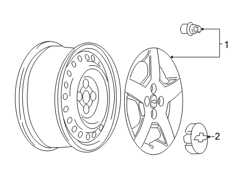 2005 Chevy Cobalt Wheel Covers & Trim Diagram