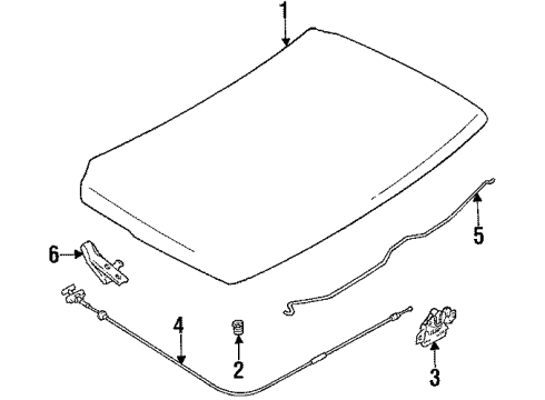 1998 Chevy Tracker Rod,Fr Hood Stay Diagram for 30010677