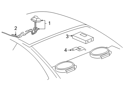 2004 Chevy Cavalier Bracket Assembly, Digital Radio Receiver *Marked Print Diagram for 22670253