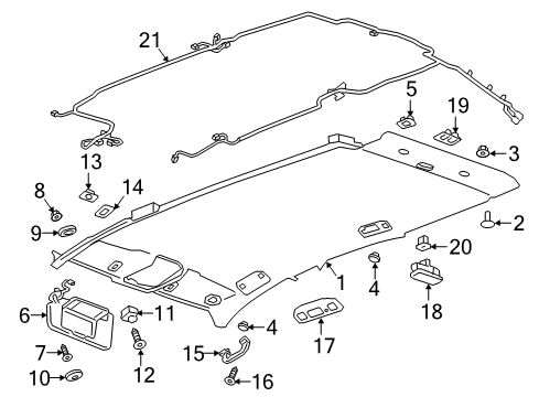 2022 GMC Terrain Grille, Active Noise Cancellation Microphone *Very Light Platm Diagram for 84124494