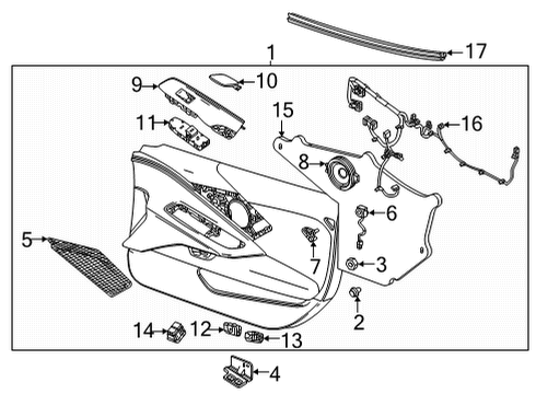 2021 Chevy Corvette Trim Assembly, Front S/D *Black Diagram for 85146693