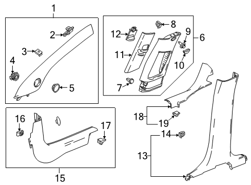 2015 Buick Encore Interior Trim - Pillars, Rocker & Floor Diagram