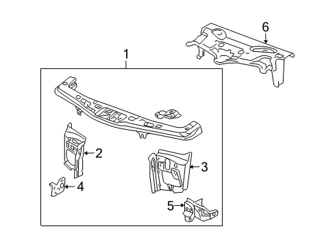 2007 Pontiac Torrent Bracket Assembly, Front Compartment Front Sight Shield Diagram for 5480507