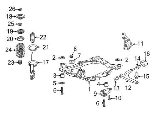 2004 Chevy Malibu Frame Assembly, Drivetrain & Front Suspension (W/ In Diagram for 25845999