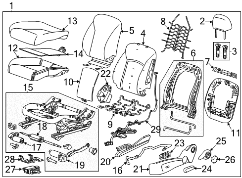 2015 Buick Verano Cover, Front Seat Inner Reclining Finish *Cocoa Diagram for 95971230