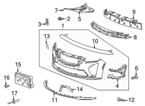 2022 Cadillac CT5 Cover, Front Bpr Fascia Tow Eye Acc Hole *Serv Primer Diagram for 84950158