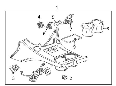 2016 Chevy Suburban Plate Assembly, Front Floor Console Trim *Dune Diagram for 84127435