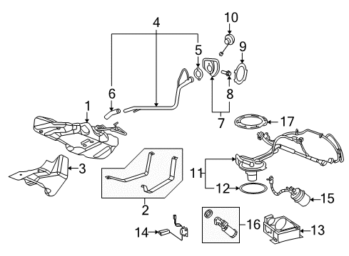 2008 Pontiac G5 Fuel System Components Diagram 1 - Thumbnail