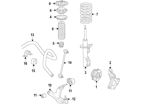 2020 Chevy Traverse Arm Assembly, Front Lwr Cont Diagram for 85117101