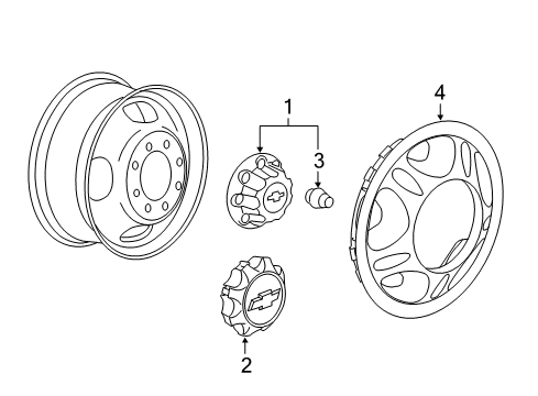 2012 Chevy Silverado 2500 HD Wheel Covers & Trim Diagram