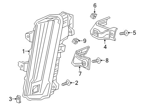 2023 Cadillac XT6 Daytime Running Lamp Components Diagram