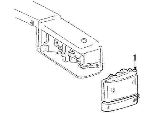 1986 Cadillac DeVille Headlamp Components, Corner & Side Marker Lamps Diagram 1 - Thumbnail