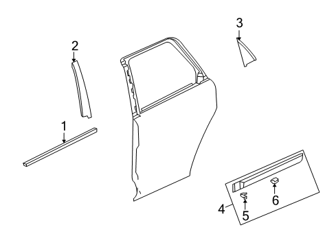 2008 Saturn Vue Molding Asm,Rear Side Door Lower Diagram for 19179814