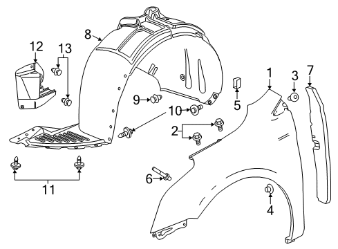 2019 Cadillac XTS Rivet Diagram for 11611651