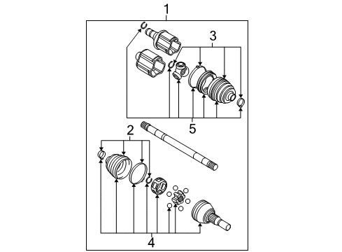 2010 Cadillac STS Drive Axles - Front Diagram