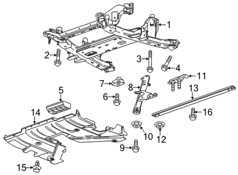 2021 Cadillac CT5 Brace Assembly, Front C/Mbr Diagram for 84518642