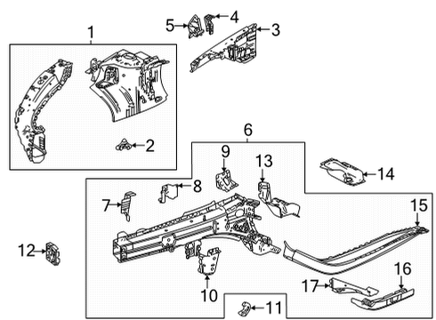 2020 Buick Encore GX Bracket, Body Si F/Fdr Upr Frt Diagram for 42482644