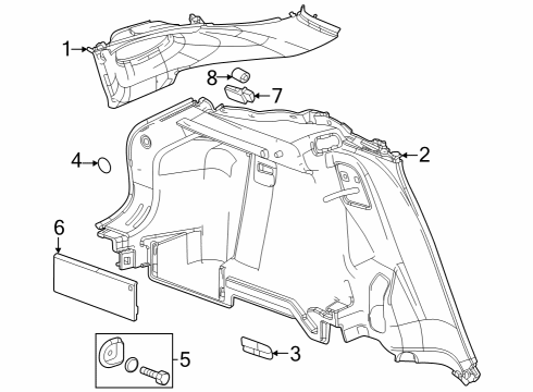 2024 Chevy Trax Interior Trim - Quarter Panels Diagram 1 - Thumbnail