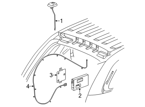 2006 Pontiac Torrent Cable Assembly, Radio Antenna Diagram for 15258432