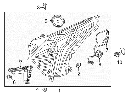 2019 Cadillac XT5 Headlamp Assembly, Front Diagram for 84826666