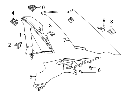 2014 Chevy Caprice Interior Trim - Quarter Panels Diagram