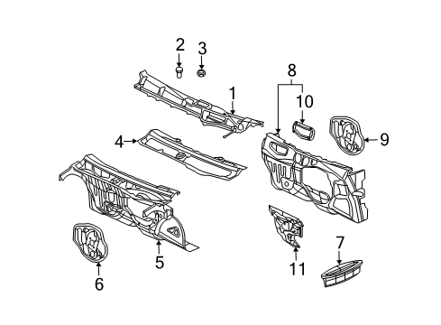 2006 Saturn Ion Cowl Diagram 1 - Thumbnail