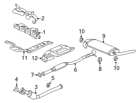 2005 Saturn Vue Exhaust Components, Exhaust Manifold Diagram 2 - Thumbnail