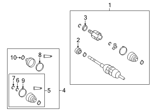 2009 Pontiac Vibe Cv Axle Shaft (W/Wheel Speed Sensor Ring) Diagram for 19183749