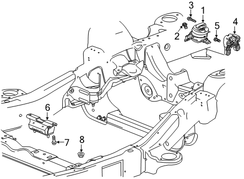 2020 Chevy Silverado 1500 Engine & Trans Mounting Diagram 2 - Thumbnail