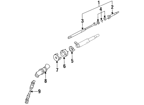 1998 Oldsmobile LSS Steering Shaft Assembly Diagram for 26062281