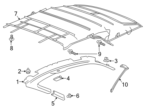 2020 Chevy Camaro Molding, Folding Top Side Rail Garnish Diagram for 84171870