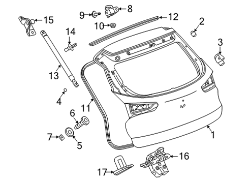 2024 Chevy Trailblazer GATE ASM-LIFT Diagram for 42855048