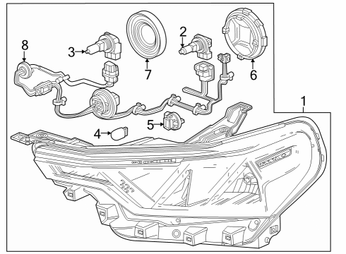 2023 Chevy Colorado HEADLAMP ASM-FRT Diagram for 87818228