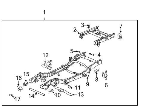 2004 GMC Sierra 2500 HD Frame & Components Diagram 2 - Thumbnail