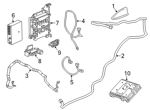 2015 Cadillac ELR Cable Assembly, Navn Antenna Coaxial Diagram for 23183105