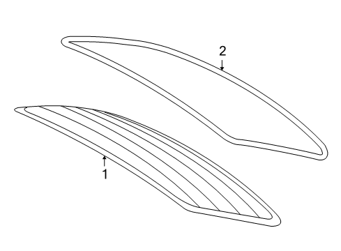 2009 Chevy Aveo Back Glass, Reveal Moldings Diagram