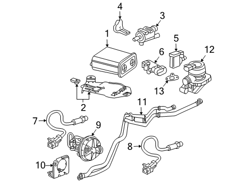 2004 Buick Rainier Sensor,Heated Oxygen(Position 1) Diagram for 12573721