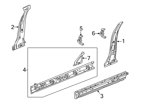 2019 Buick LaCrosse Panel Assembly, Center Pillar Inner Diagram for 26681000