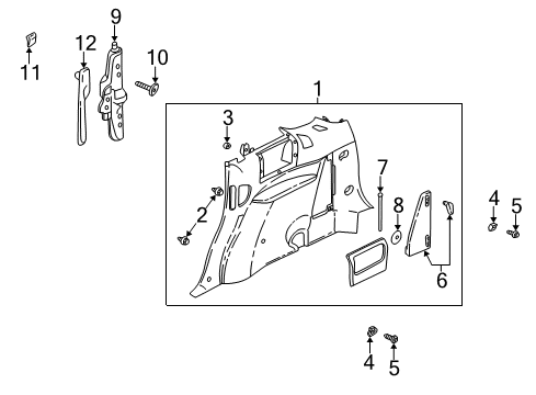 2007 Buick Rendezvous Interior Trim - Quarter Panels Diagram 4 - Thumbnail