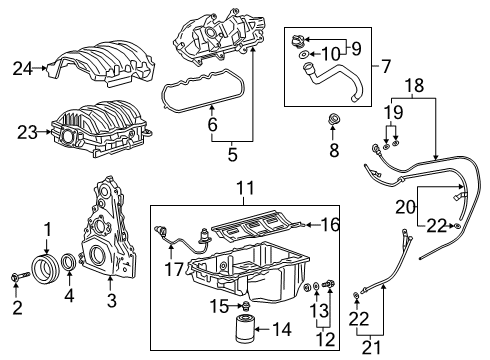 2018 GMC Savana 2500 Tube Assembly, Oil Level Indicator (Lower Tube) Diagram for 12678814