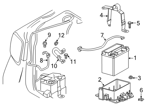 2017 Chevy Impala Cable Assembly, Auxiliary Battery Negative Diagram for 23431532