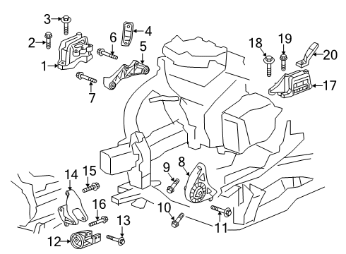 2020 Chevy Blazer Engine & Trans Mounting Diagram 4 - Thumbnail