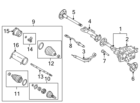 2006 Chevy Silverado 3500 Carrier & Front Axles Diagram