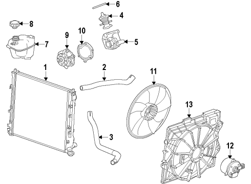 2012 Cadillac CTS Cooling System, Radiator, Water Pump, Cooling Fan Diagram 13 - Thumbnail