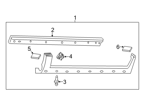 1997 Buick Regal Exterior Trim - Pillars, Rocker & Floor Diagram