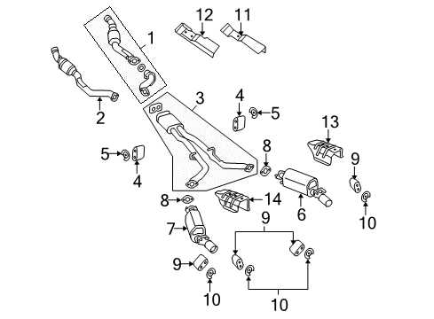 2005 Pontiac GTO Exhaust Muffler Assembly (W/ Exhaust Pipe) Diagram for 92161760