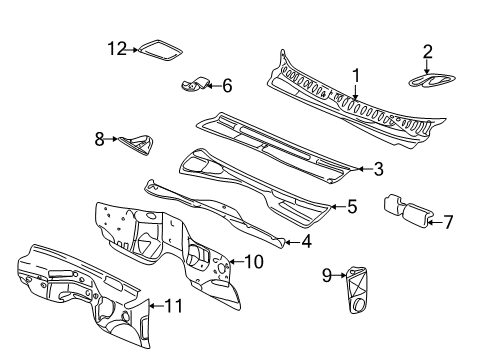 2005 Chevy Avalanche 1500 Cowl Diagram